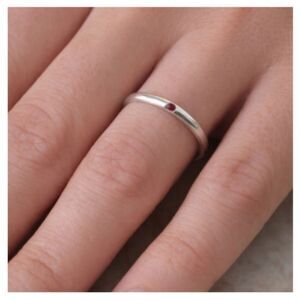 Tiffany & Co. Elsa Peretti® Sterling Silver Stackable Ring with Ruby